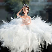 摆件镶钻婚纱公主卡通，娃娃女孩创意汽车载内饰品羽毛可爱新娘