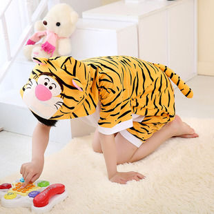 小老虎衣服连体睡衣，2024男童夏季女童动物服装，纯棉儿童跳跳虎