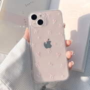 可爱粉色女款iphone15promax手机壳xs1112透明软壳13全包苹果14pro保护套