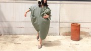 夏装韩版童装女童韩式高腰，裙宽松纯棉，后开口短袖连衣裙