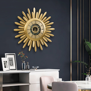 现代轻奢黄纯铜钟表挂钟客厅家用欧式现代高档装饰大挂表时钟挂墙
