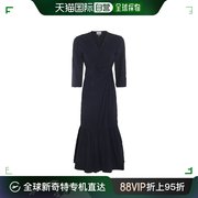 香港直邮潮奢 GANNI 甘尼 女士 DEEP 深蓝色连衣裙 F8597