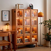 像素家具樱桃木展示柜实木书柜客厅书房手办轻奢复古发光储物边柜