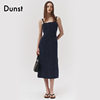 Dunst2023夏季直筒廓形无袖连衣裙女竖条纹显瘦长裙UDDR3B227