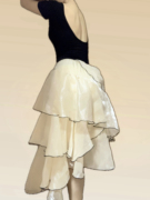 芭蕾舞者 水晶纱 用料2.8米 三层蛋糕裙公主大摆蓬蓬裙欧根纱半裙