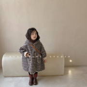 儿童棉服韩版冬季2023女童羊羔毛连帽外套宝宝洋气中长款大衣