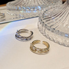 交叉锆石戒指女小众设计高级感开口食指戒指女时尚个性素圈戒指环