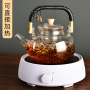 耐高温玻璃提梁煮茶壶烧水泡茶养生壶，普洱白茶煮茶器提梁蒸煮