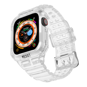 适用apple watch Ultra7/8苹果手表表带iwatch6/5/4代彩虹冰川透明渐变个性潮牌一体式保护壳硅胶套s8男女SE