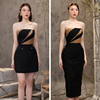 越南小众品牌elenii2023年夏季撞色收腰设计性感抹胸裙