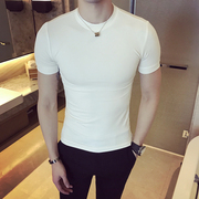贴身短袖男t恤韩版修身半袖男士，紧身体恤纯色，长袖纯棉衣服打底衫