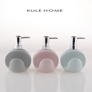 KULE HOME 陶瓷按压皂液器沐浴液露乳液瓶洗发水洗手液瓶分装瓶子