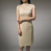 rosemunde夏女士(夏女士)短袖，连衣裙包臀蕾丝中裙6383
