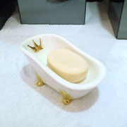 欧式陶瓷肥皂盒沥水创意卫生间，酒店餐厅高档肥皂瓷皂托皂碟香皂盒
