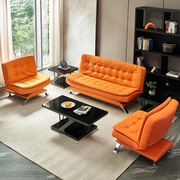 2022会客办公沙发床 商务皮橙色折叠两用网红款现代简约沙发