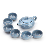 旅行功夫组合茶具整套装冰裂釉纹一壶2两四六杯六色品茗小茶杯