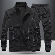 秋季运动休闲套装男士加大码宽松时尚开衫高端品质潮流两件套