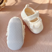 婴儿鞋子蕾丝花边防滑地板鞋，公主鞋女宝宝，软底步前鞋学步鞋0-1岁