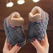 儿童棉鞋冬季2023保暖加绒加厚pu皮防水软底防滑卡通男女童鞋