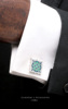 六月男人手工制法式袖扣，男士衬衫袖钉，细釉珐琅禄彩礼盒装