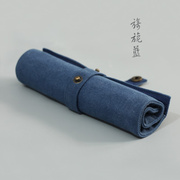 日式复古卷帘笔袋大中小钢笔，笔帘帆布卷笔袋简约男女，文具袋1008c