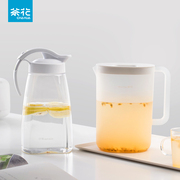 茶花冷水壶夏季大容量家用塑料耐高温密封凉水杯果汁壶盛凉开水壶