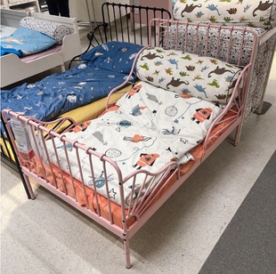 宜家米隆加长床婴儿儿童床，框架伸缩床铁艺，床伸缩环保单人床铁艺床