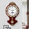 美式挂钟客厅家用静音钟表实木大号装饰时钟简约时尚大气欧式挂表