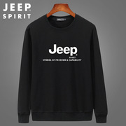 jeepspirit春季长袖t恤男圆领，套头卫衣打底衫，宽松休闲上衣hl7607