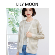 lilymoon气质高级秋季名媛，风优雅小香风，羊毛两件套上衣