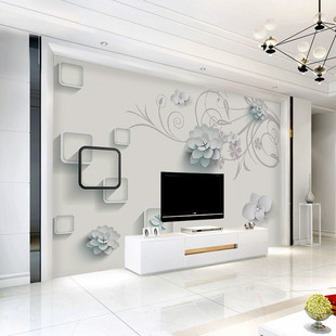 现代简约8d电视背景墙壁纸，沙发客厅墙布，3d立体壁画时尚大气5d墙纸