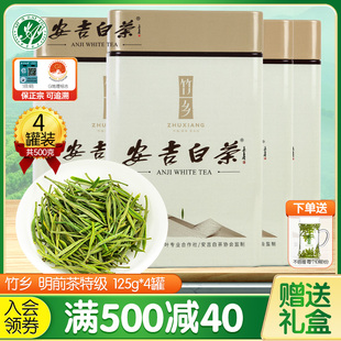 竹乡安吉白茶2024新茶明前特级500g罐装特产绿茶叶