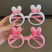 女宝宝框架儿童眼镜架女童，小兔眼镜框可爱糖果色无镜片眼镜拍照潮