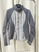 地球店灰色拼接收腰轻薄羽绒服女秋冬短款修身显瘦小众设计感外套