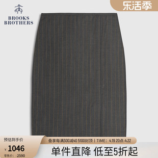 Brooks Brothers/布克兄弟女士商务通勤绵羊毛竖条纹短裙半身裙
