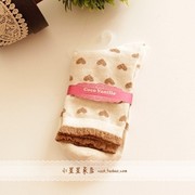 韩国日系冬季爱心女袜全棉女士，中筒袜子短筒可爱纯棉女棉袜