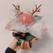 手工diy苹果花束包装纸平安夜，材料包套餐(包套餐，)平安果圣诞节创意礼物