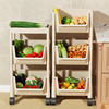 厨房置物架家用多层落地放蔬菜，带轮小推车客厅零食水果书架储物架