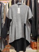 BEJNTALA品牌撤柜针织裙前短后长灰色拼接黑羊毛裙羊毛混纺套头衫