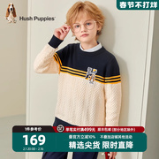暇步士童装男童毛衣，2023秋冬大童休闲针织衫，儿童圆领套头线衣