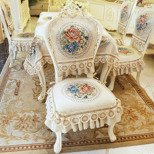 欧式餐椅垫坐垫套装奢华餐桌，椅垫家用透气防滑高档餐桌布布艺椅套