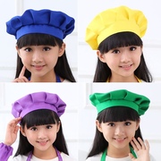 儿童厨师帽搭配围裙用小孩，绘画户外帽子，可定制印字小中大童