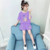 女童夏装套装薄款纯棉洋气2024儿童装韩版网红短袖短裤两件套