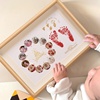 宝宝出生满月手，足印百天仪式照片道具，婴儿手印脚印印泥纪念相框