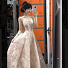 粉色公主蓬蓬生日小礼裙高端精致订婚礼服法式提花吊带连衣裙夏女