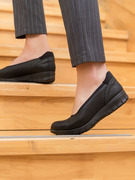 pansy日本女鞋春季白领工作，通勤平底浅口黑色鞋休闲单鞋4307