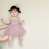 女宝宝夏装洋气吊带裙，2024婴儿时髦网纱公主裙周岁甜美蓬蓬裙
