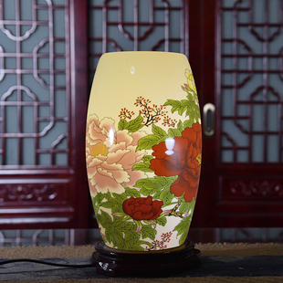 现代中式灯具景德镇薄胎陶瓷，台灯复古典床头灯，青花瓷粉彩陶瓷
