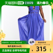 香港直邮潮奢 ASOS 女士设计透视晶格长款深蓝色沙滩连衣裙