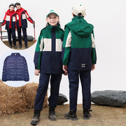 冬季冲锋衣三合一儿童套装男童，加厚外套女孩户外运动可拆卸三件套